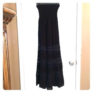 Black strapless wet seal dress